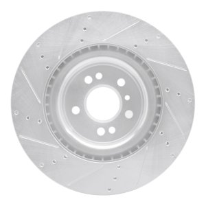 Mercedes-Benz GLE400 Brake Rotor (1) - Front Right - R1 Concepts - Drilled & Slotted - Silver - `12-`19